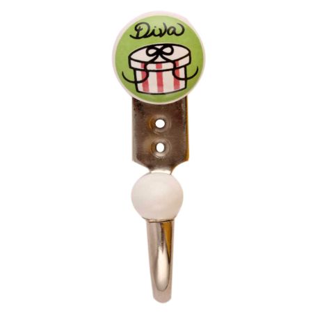 Diva Pea Green Ceramic Hooks
